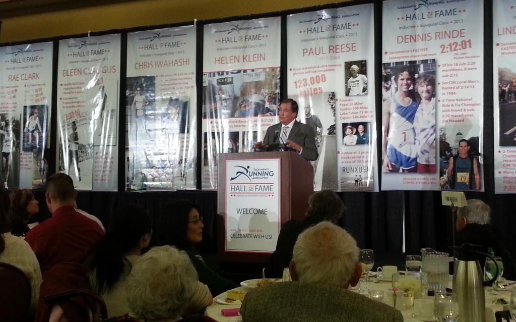 Olympic gold medalist Billy Mills shares some memories with the crowd. (SRN photo)