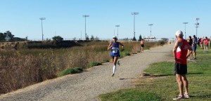 SRA's Lea Wallace kicks down the home stretch. (SRN photo)