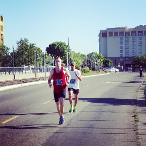 Matt Porter, in white, sits in 3rd at 16 miles. (SRN photo)